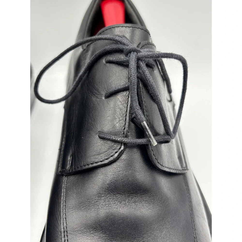 Alfani Men's Black Leather Derby Dress Shoes Size 9M Made in Italy Split Toe